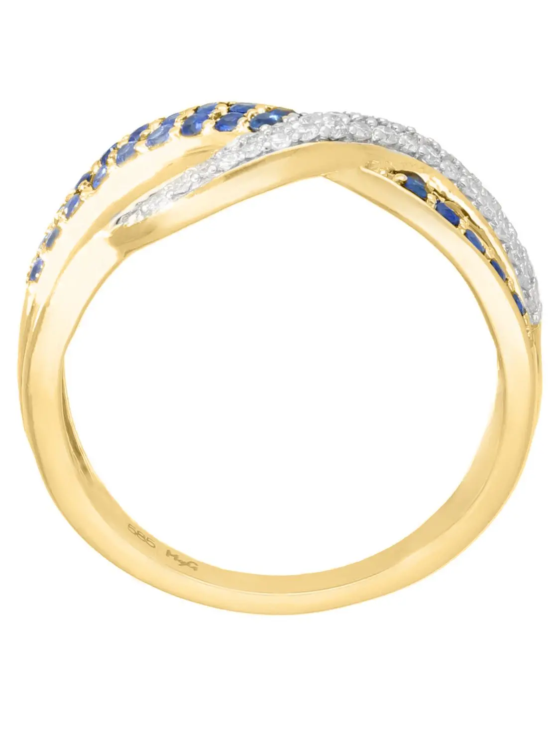 Jacotte | Ring aus echtem Gelbgold - Saphir | Ansicht 7