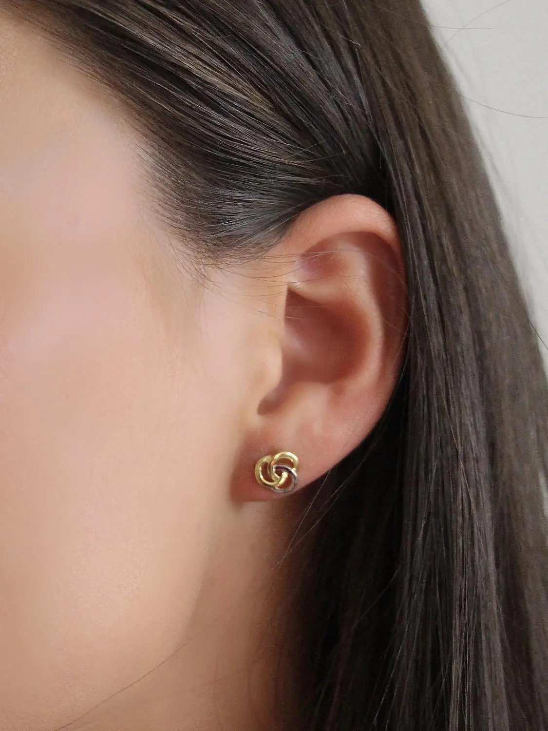 Margot | Ohrstecker aus echtem Gelbgold & Weißgold | Ansicht 4