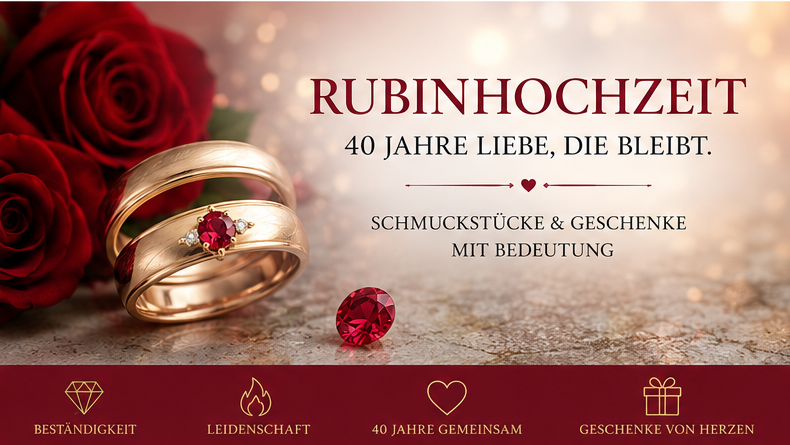 Rubinhochzeit - Schmuckstücke und Geschenke zum 40. Hochzeitstag