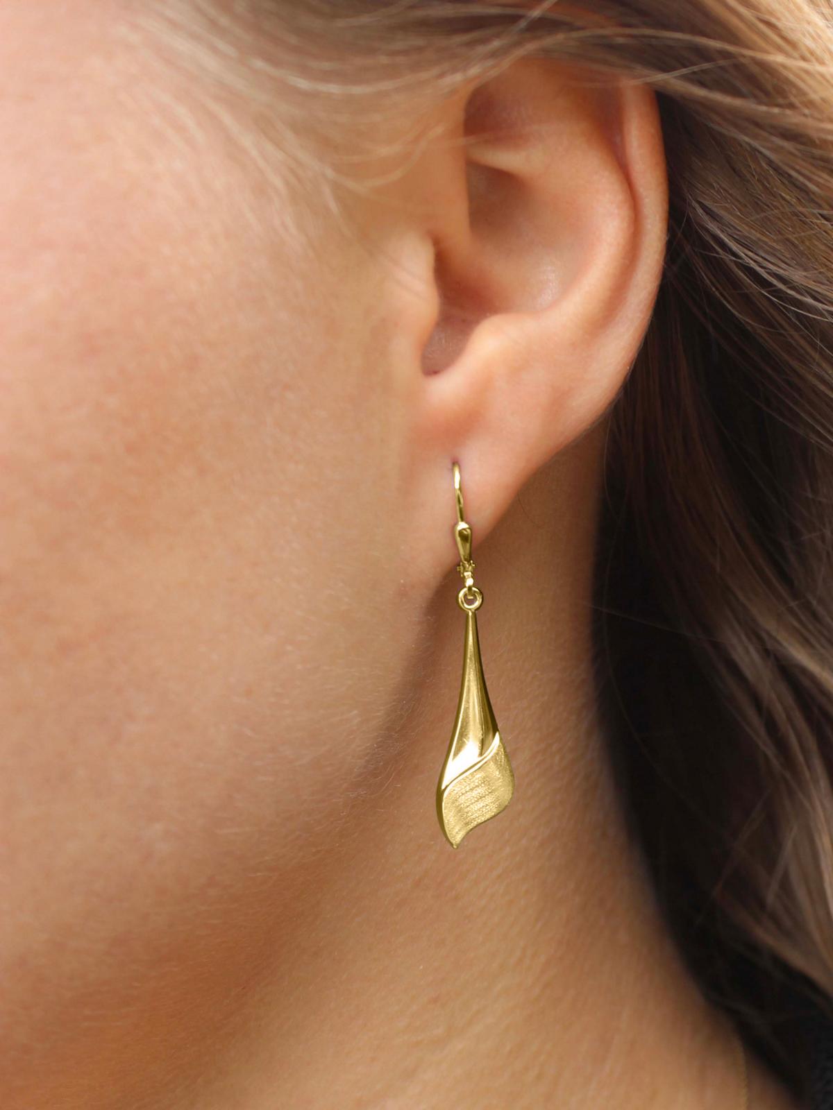 Ohrringe hängend Damen Silber 925 ohne Stein VERGOLDET | Gavina