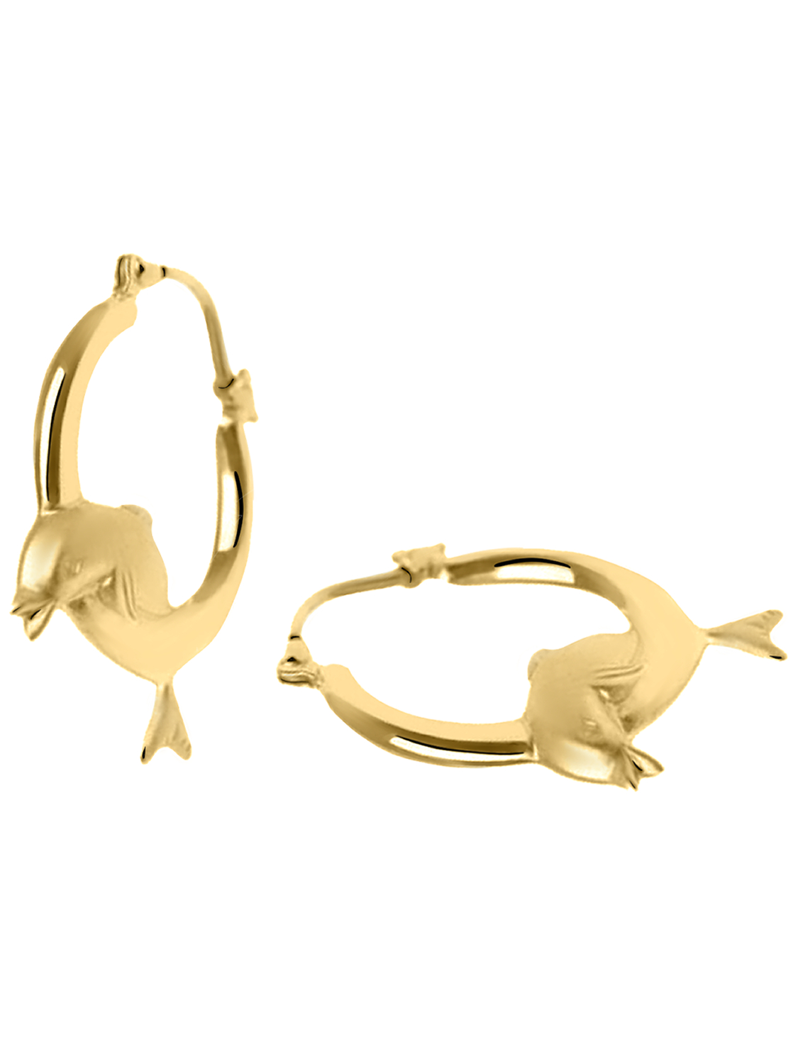 Creolen Ohrringe Gelbgold Delfin - Cheryl