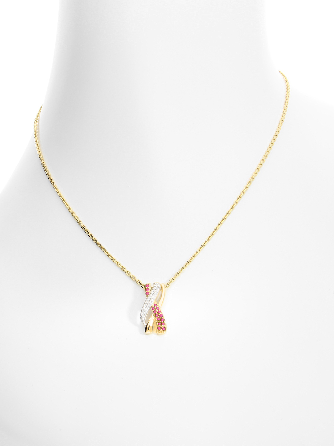 Jacotte - Rubin Diamant Edelsteinanhänger 585 Gold - 0,10ct.