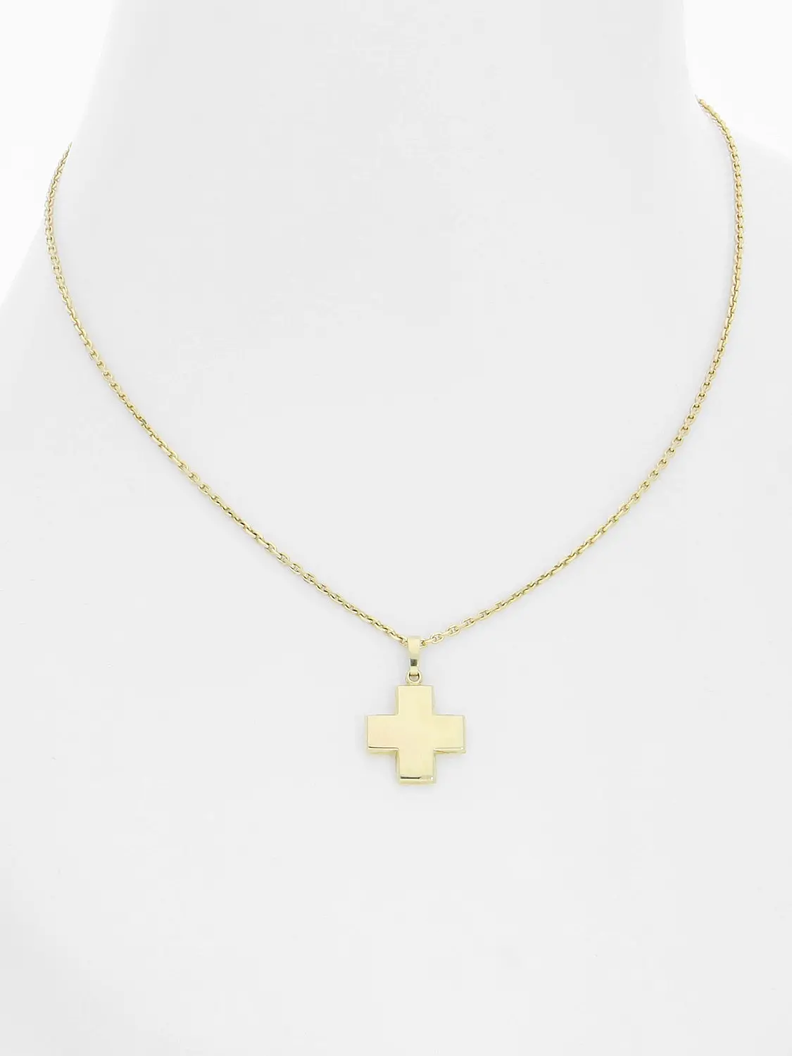 Anhänger für Damen und Herren aus echtem Gelbgold - Star Cross | Büstenansicht