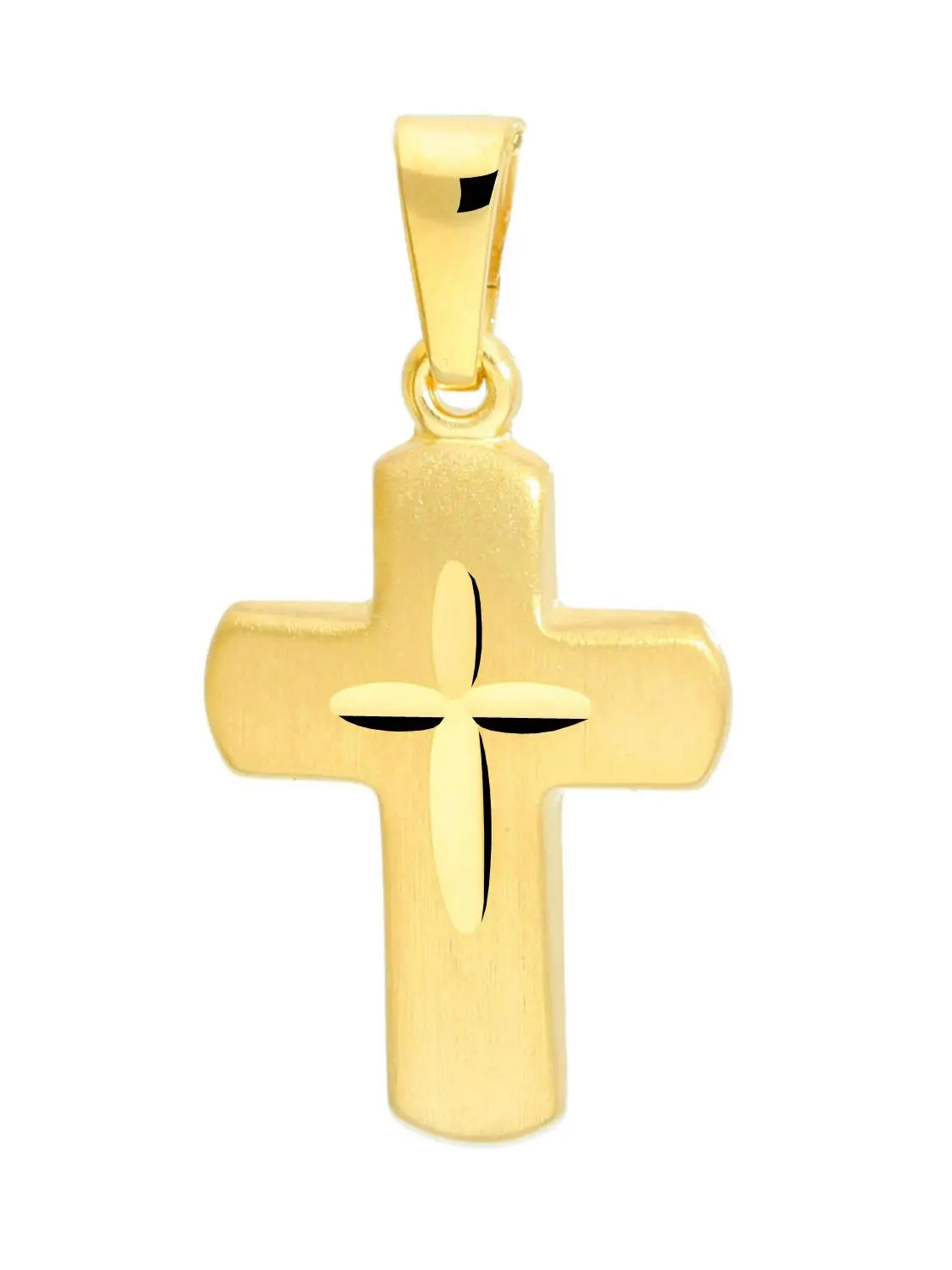 Novelle | Kreuzanhänger aus echtem Gelbgold | Ansicht 1