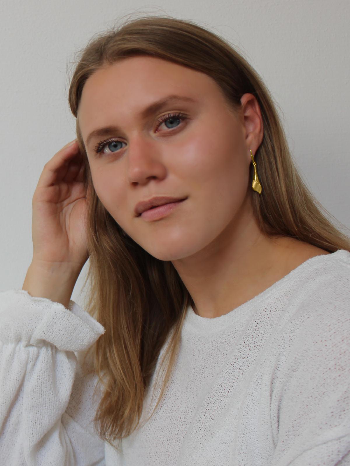 Ohrringe hängend Damen Silber 925 ohne Stein VERGOLDET | Gavina