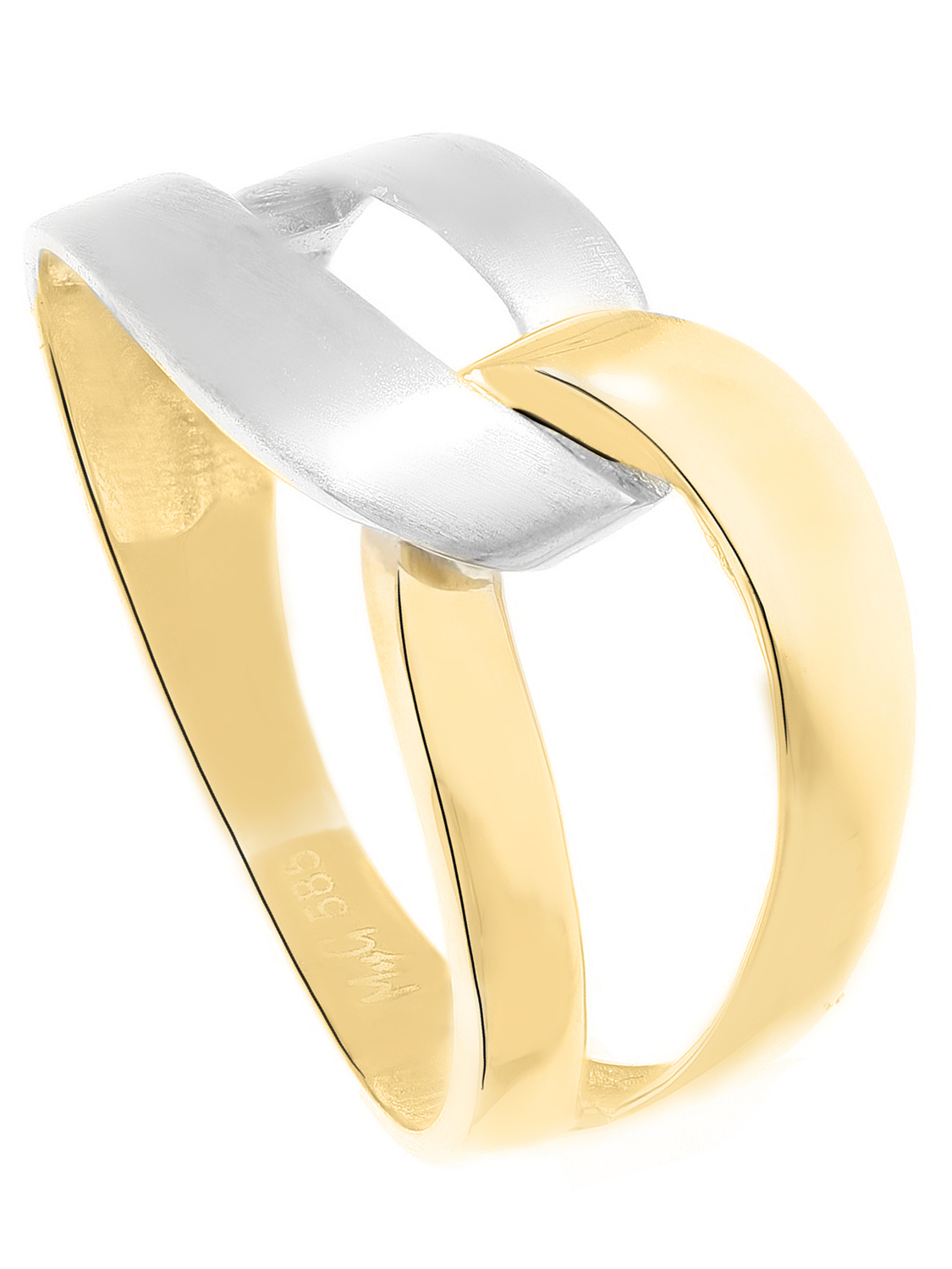 Illos - Ring ohne Stein Gelbgold Weißgold