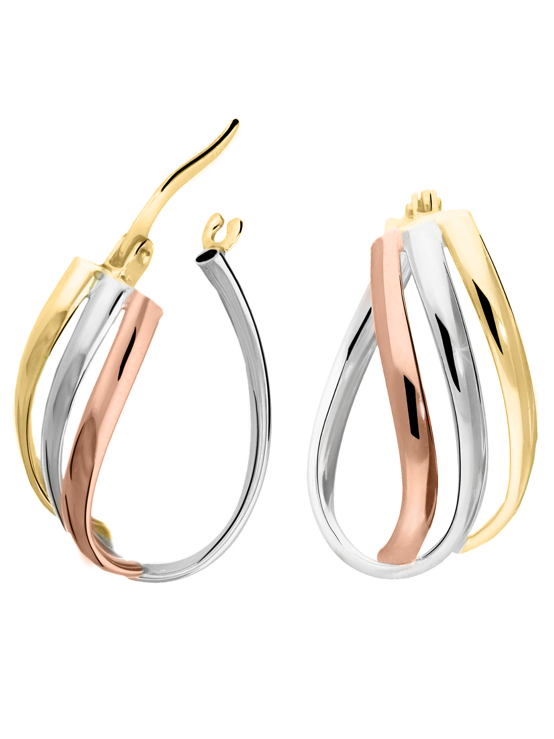 Damenohrringe aus echtem Gelbgold & Weißgold & Roségold - Jessica | Verschlussansicht