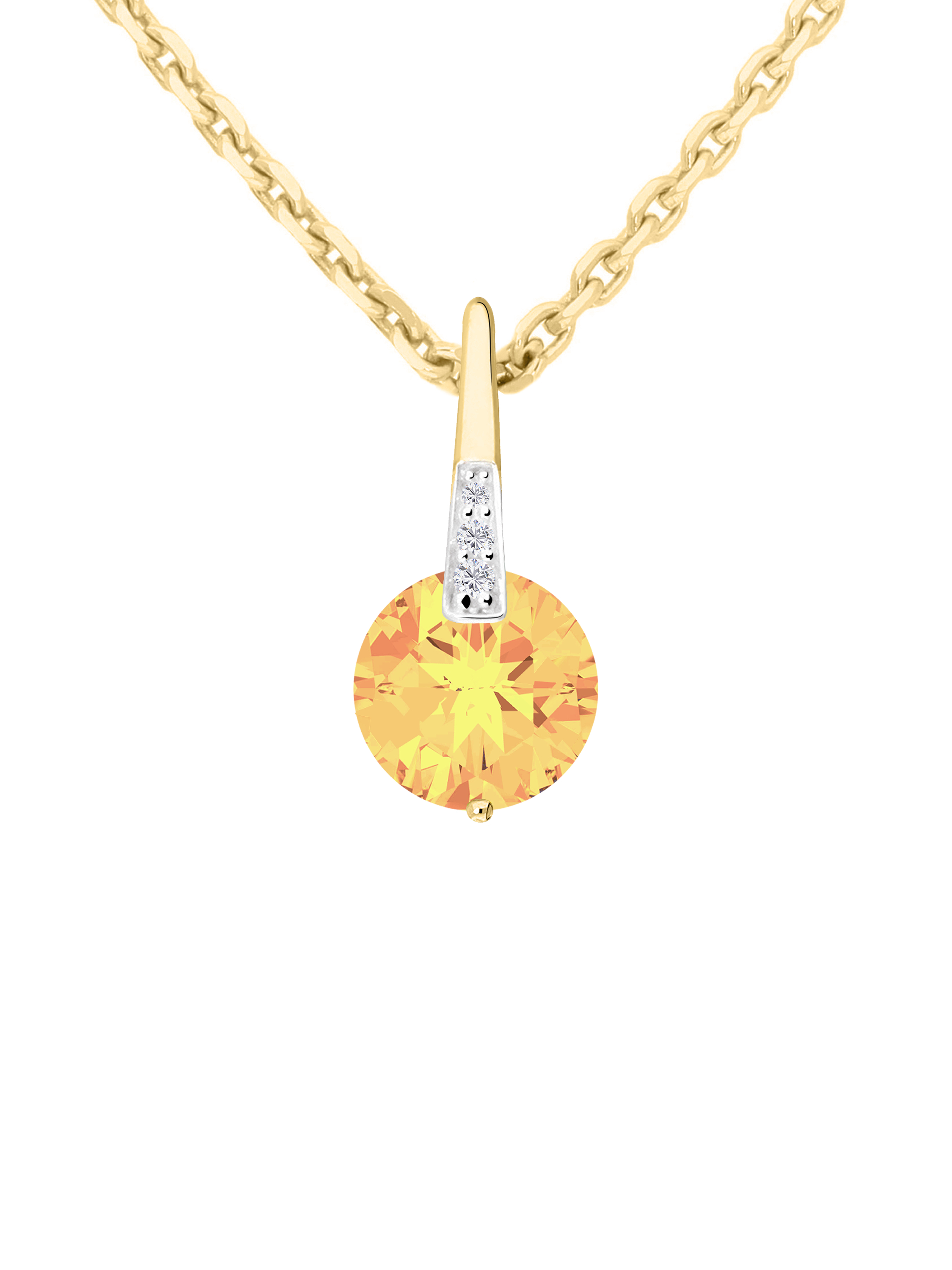 Kaydence - Citrin Zirkonia Edelsteinanhänger 333 Gold