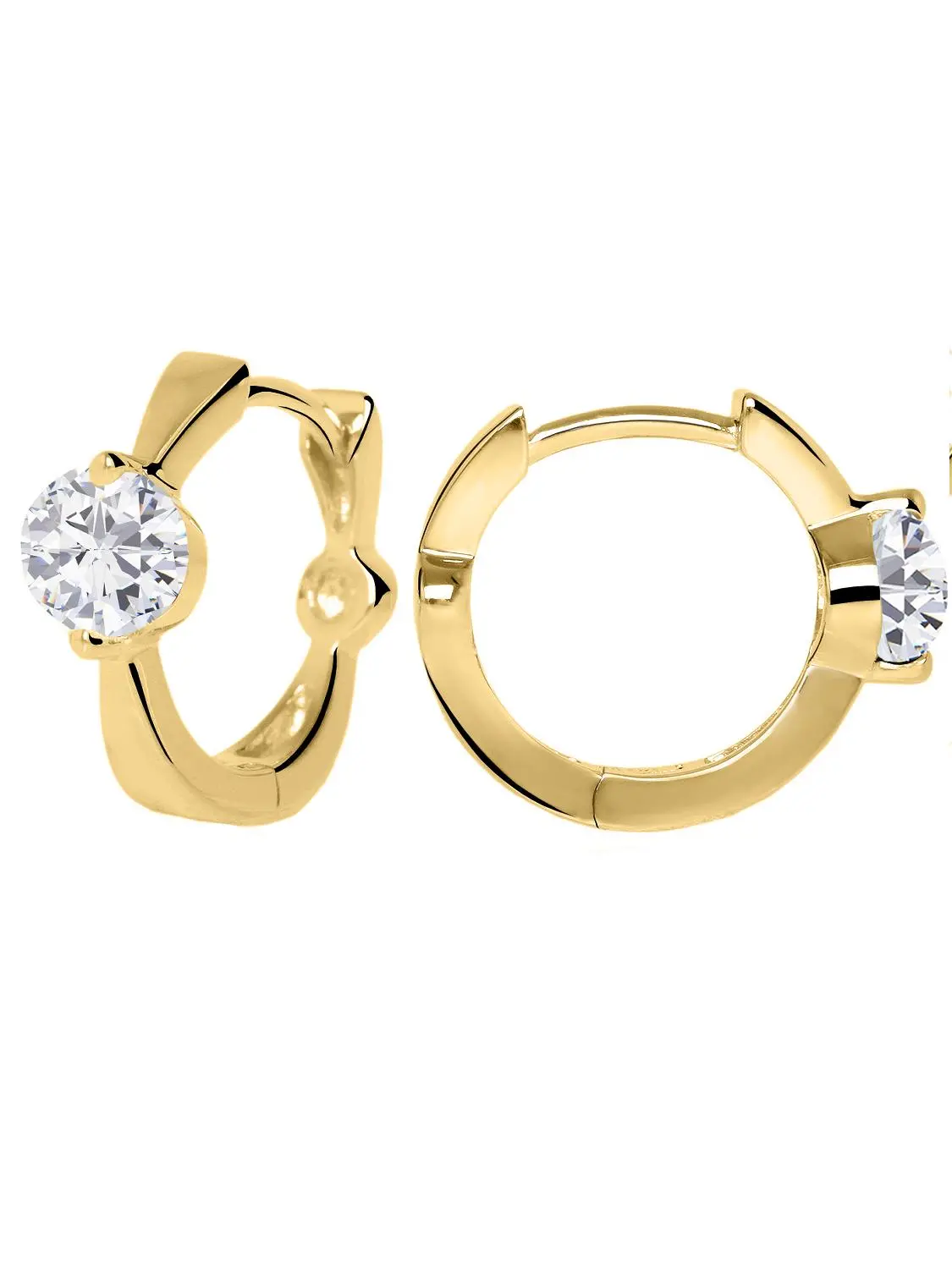 Peach Beauty | Creolen aus echtem Gelbgold mit Zirkonia | Ansicht 1 Peach Beauty | Creolen aus echtem Gelbgold mit Zirkonia | Ansicht 1