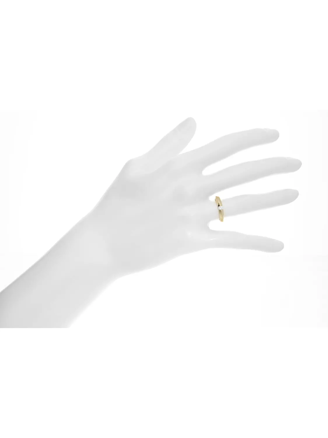 Verlobungsring aus echtem Gelbgold mit Zirkonia - Pure Love | Büstenansicht