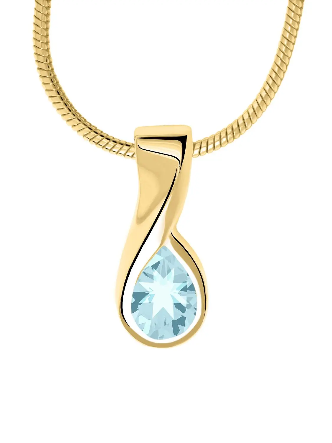 Kettenanhänger Damen Gold 333 mit Blautopas | Abbey