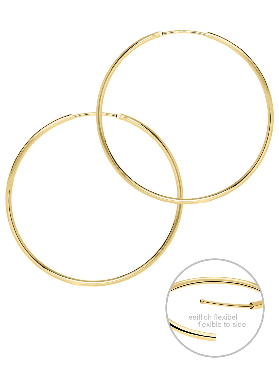 Damen Ohrringe Gold 333 (8 Karat) - Ø 44mm / 1.5mm - Tudor Rose