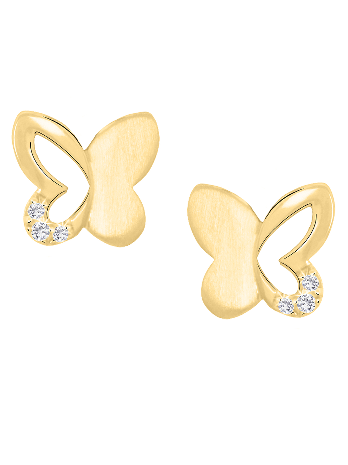 Ohrringe Kinder Gelbgold Zirkonia Butterfly – Gold Sweet