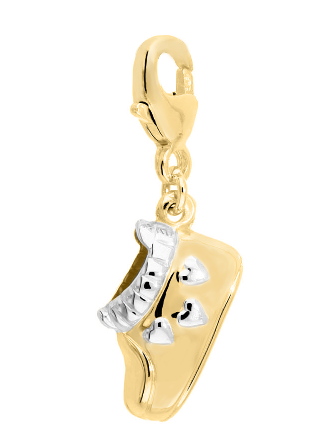 Baby Shoe - Babyschuh Charm Motivanhänger 585 Gold mit Karabiner