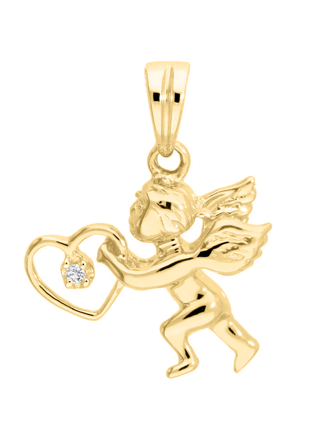 Amor - Herz Engel Anhänger mit Diamant 585 Gelbgold - 0,05ct.
