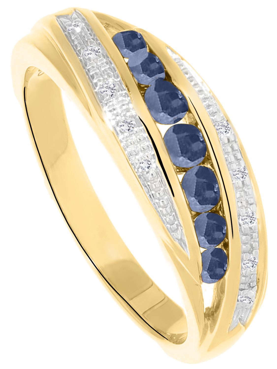 Aurora | Ring aus echtem Gelbgold - Saphir | Ansicht 1