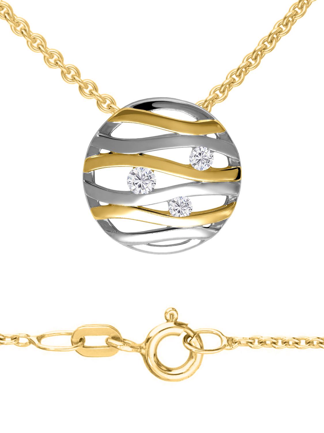 Schmuckset Damen Silber 925 Kette & Ohrringe VERGOLDET | Gwen Set