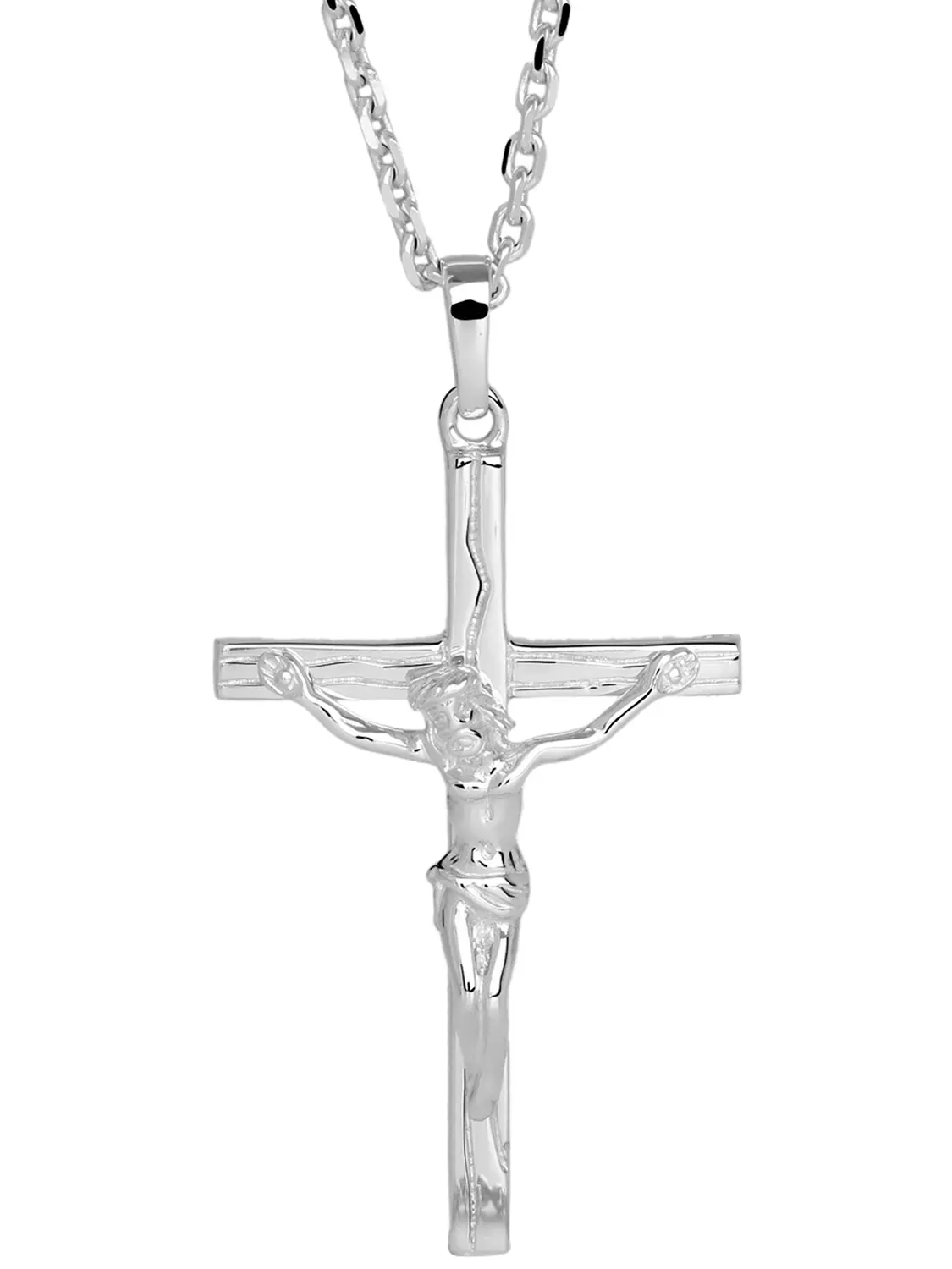 Kreuzanhänger für Damen aus echtem Sterlingsilber mit Zirkonia - Monaco | Detailansicht