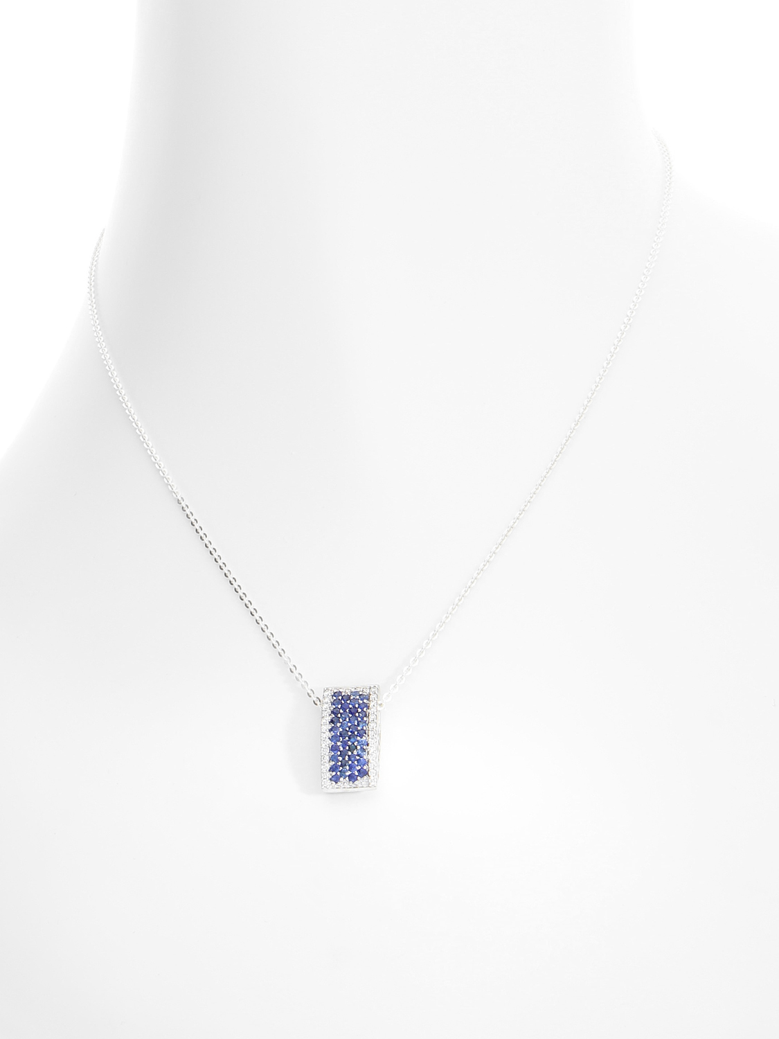 Panache - Diamant Saphir Edelsteinanhänger 585 Weißgold - 0,17ct.