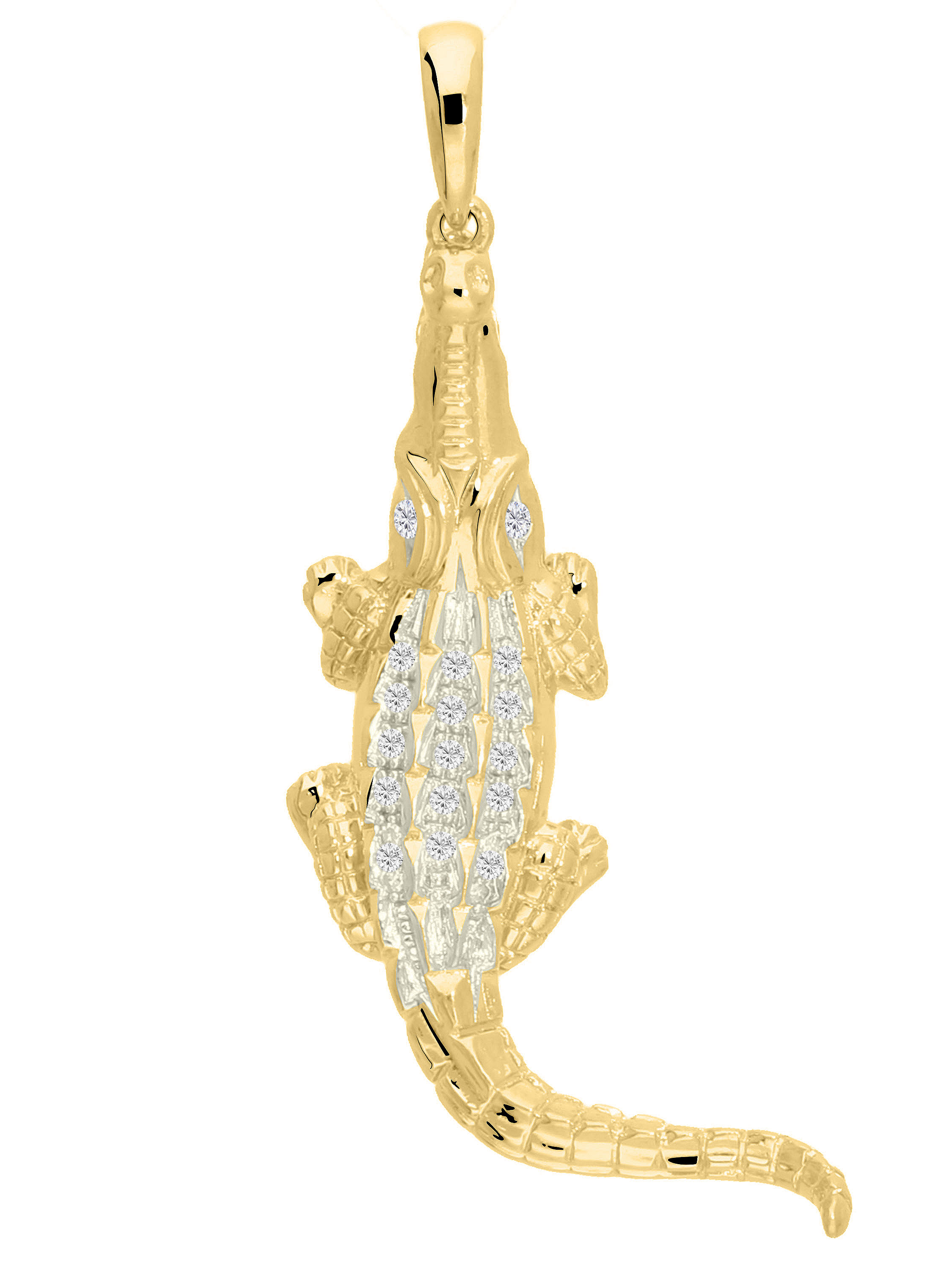 Jean - Krokodil Diamanten Motivanhänger Gold - 0,075ct.