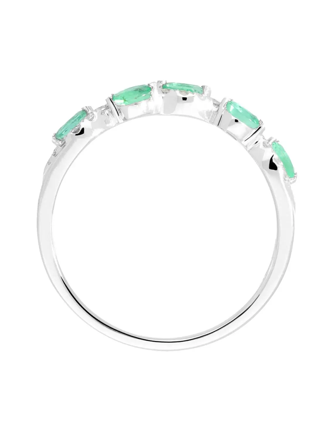 Castania | Ring aus echtem Weißgold - Smaragd | Ansicht 6