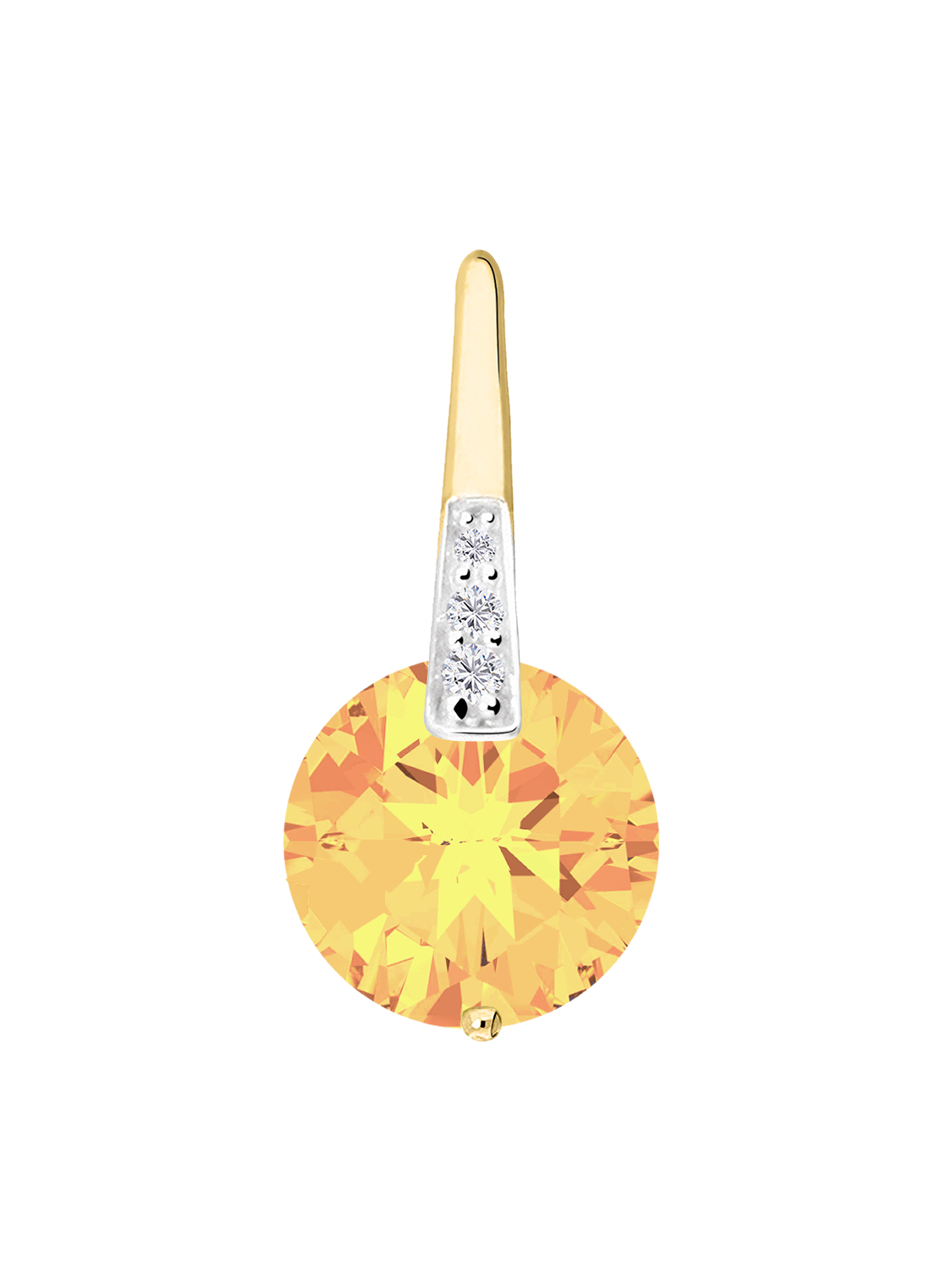 Damenanhänger aus echtem Gelbgold mit Citrin Edelsteinen - Kaydence | Produktansicht
