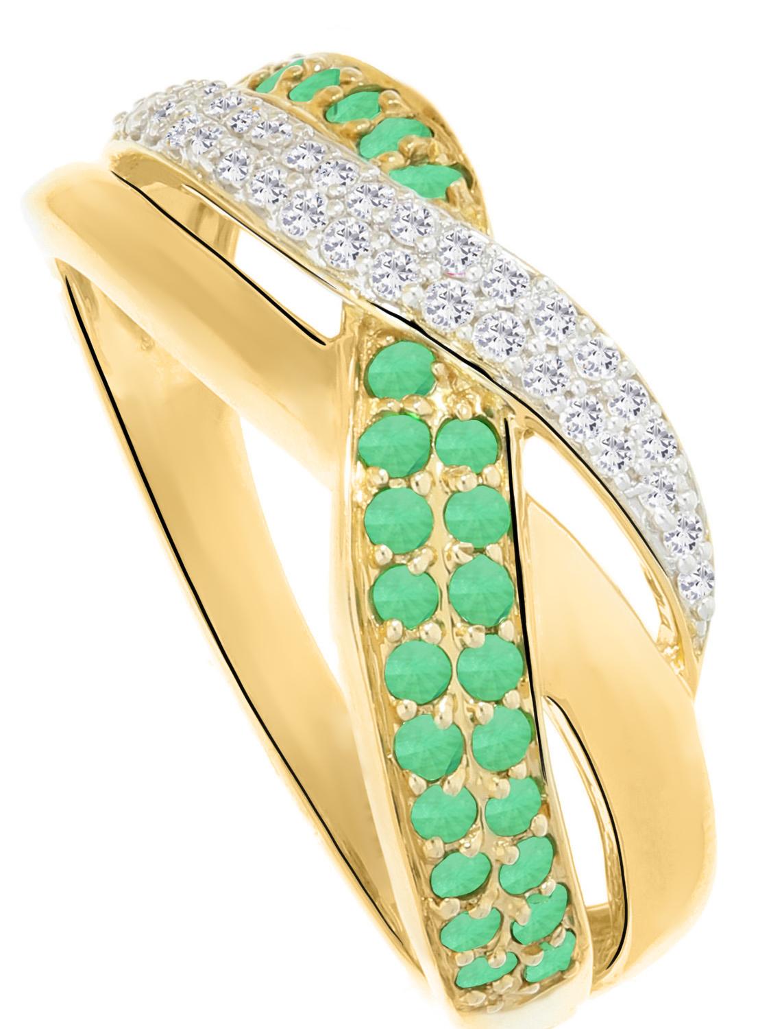 Jacotte | Ring aus echtem Gelbgold - Smaragd | Ansicht 1