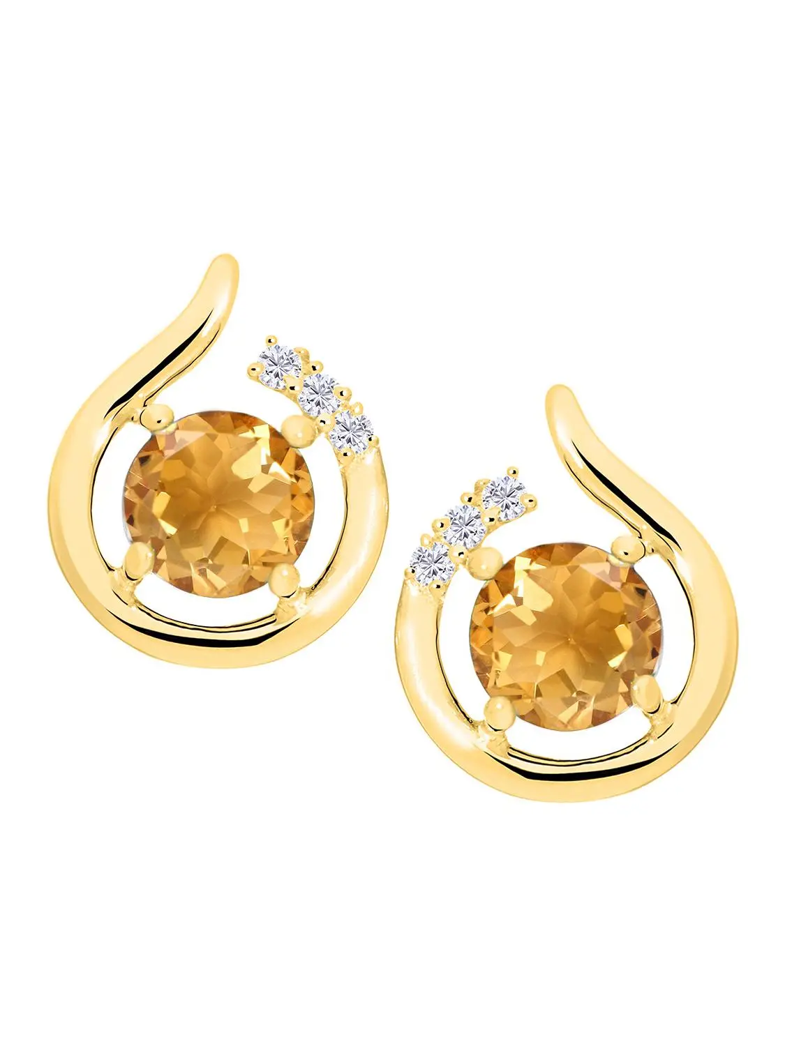 Sala - Citrin Zirkonia Edelsteinohrringe 333 Gold