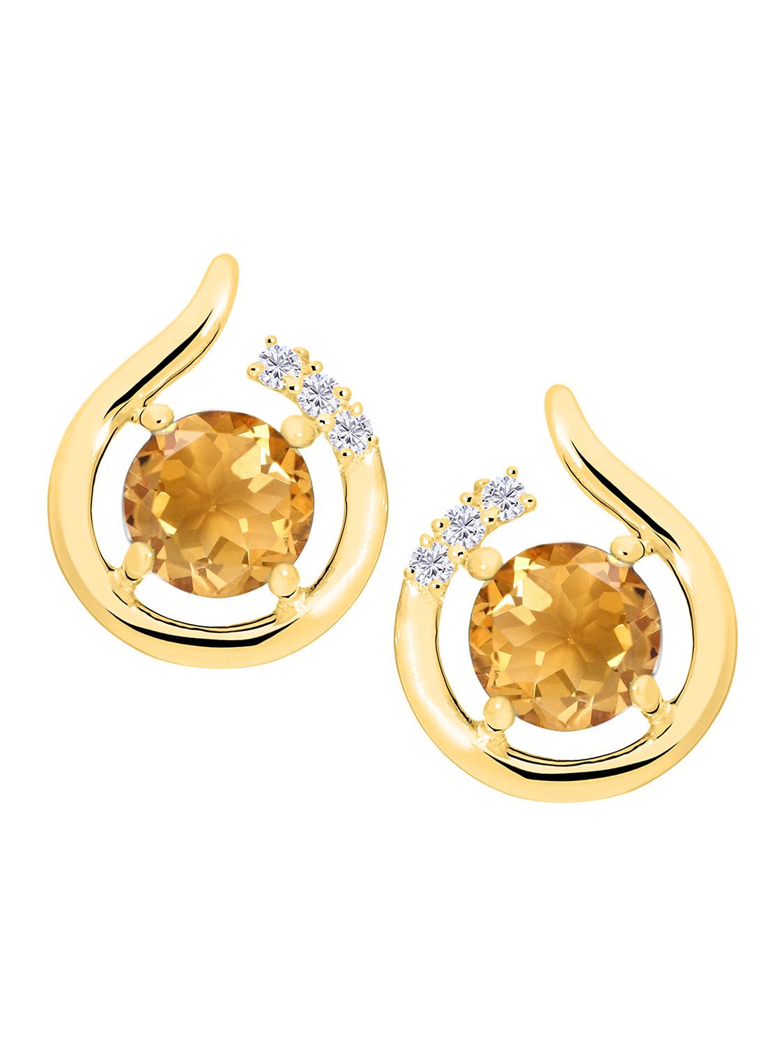 Sala - Citrin Zirkonia Edelsteinohrringe 333 Gold Sala - Citrin Zirkonia Edelsteinohrringe 333 Gold