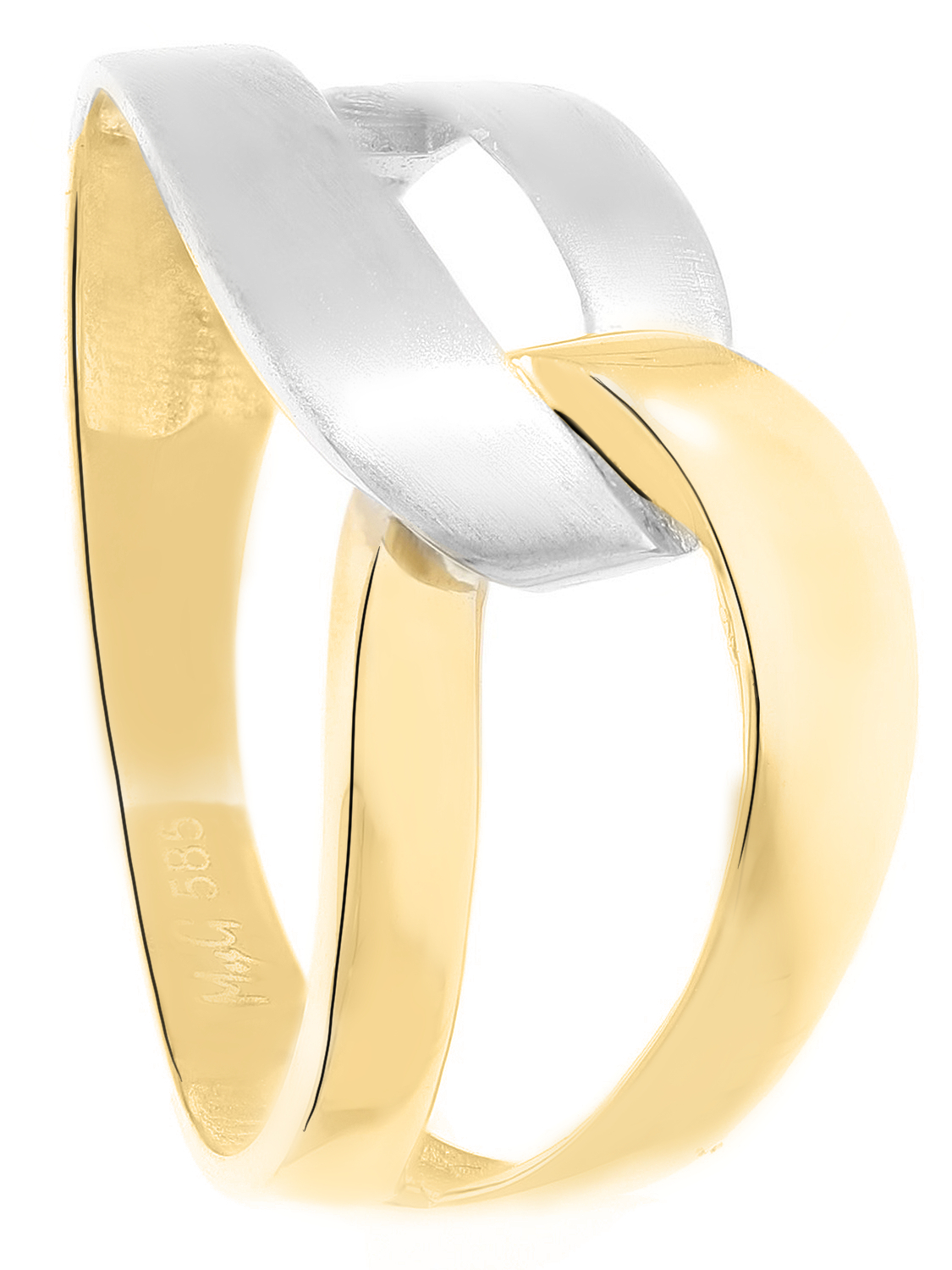 Illos - Ring ohne Stein Gelbgold Weißgold - Größe 58