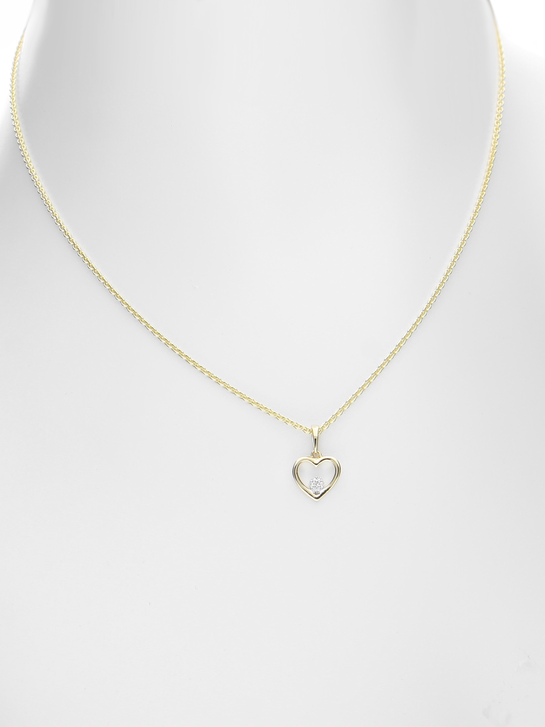 Chamia Set - Herz Diamant Halskette 585 Gold - Länge 45 cm