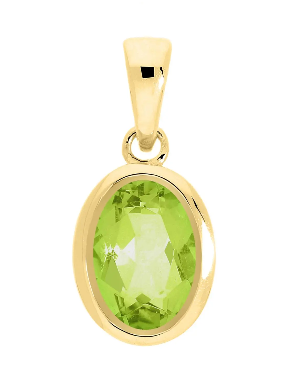 Anhänger für Damen aus echtem Gelbgold mit Peridot Edelstein - Bianca | Produktansicht