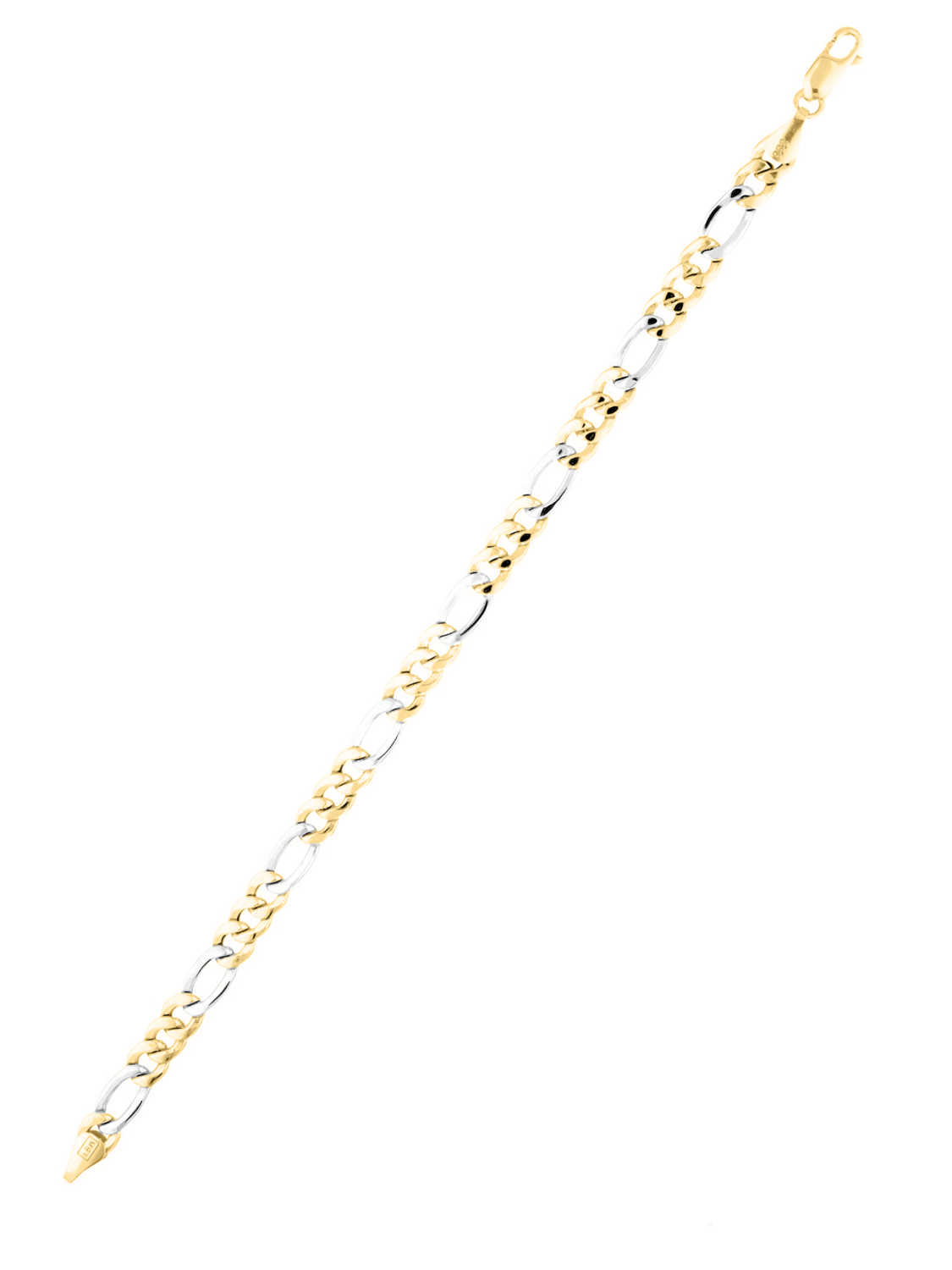 Magali - Figaro Goldarmkette Bicolor Karabiner - Breite 6 mm - Länge 21 cm