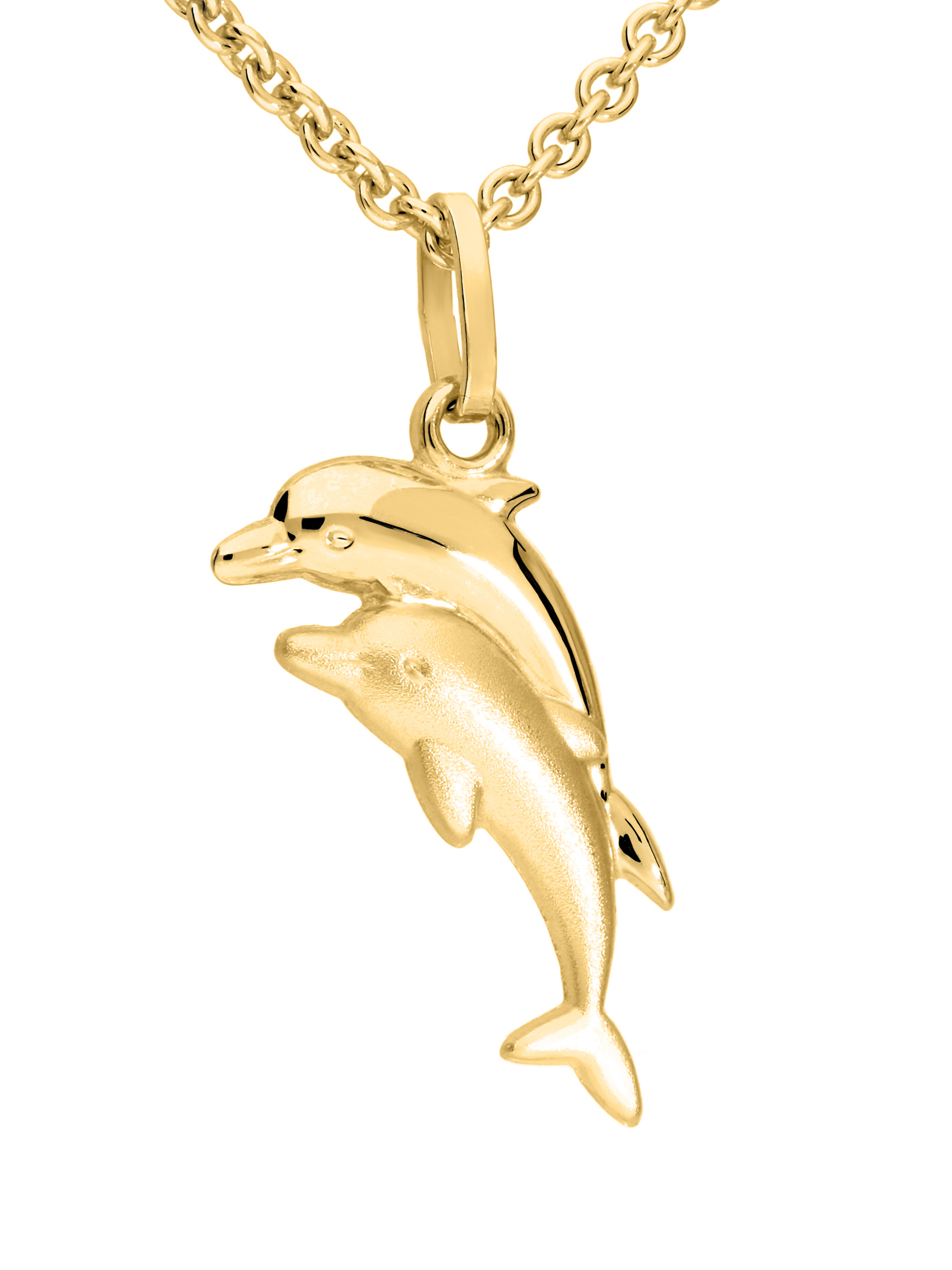 Ohrringe mit Delfin Motiv in echtem 333er Gold kaufen - Dolphin Twins