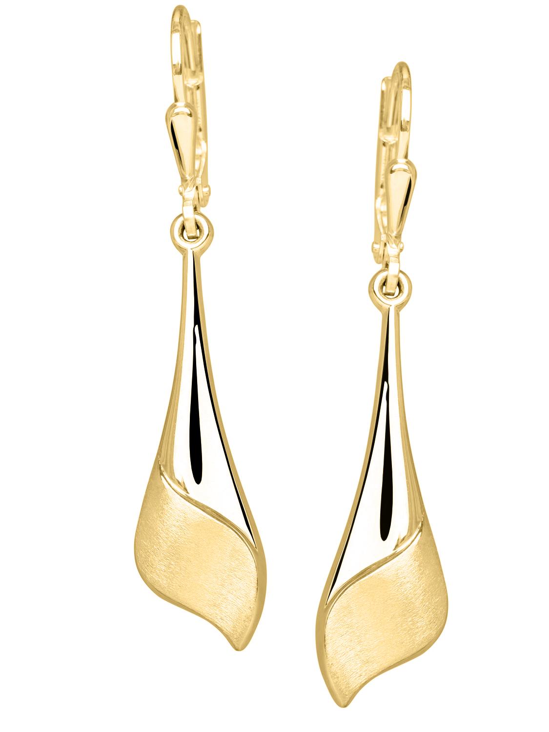 Ohrringe hängend Damen Silber 925 ohne Stein VERGOLDET | Gavina