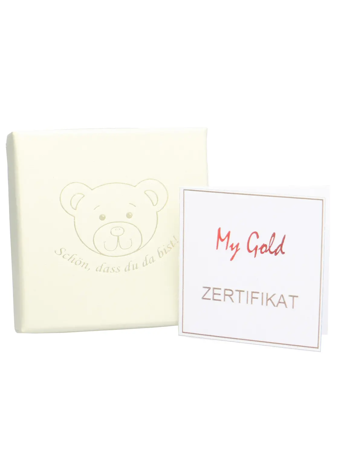 Halskette mit Anhänger für Kinder aus echtem Gelbgold - Teddybear | Verpackung