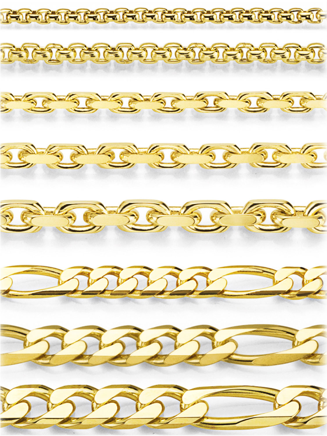 Kordoubt - Halskette 333 Gelbgold Federring - Breite 1,5 mm Länge 38 cm
