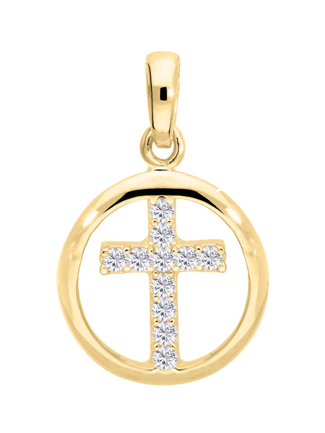 Anhänger aus echtem Gelbgold mit Zirkonia - Dreamy | Produktansicht