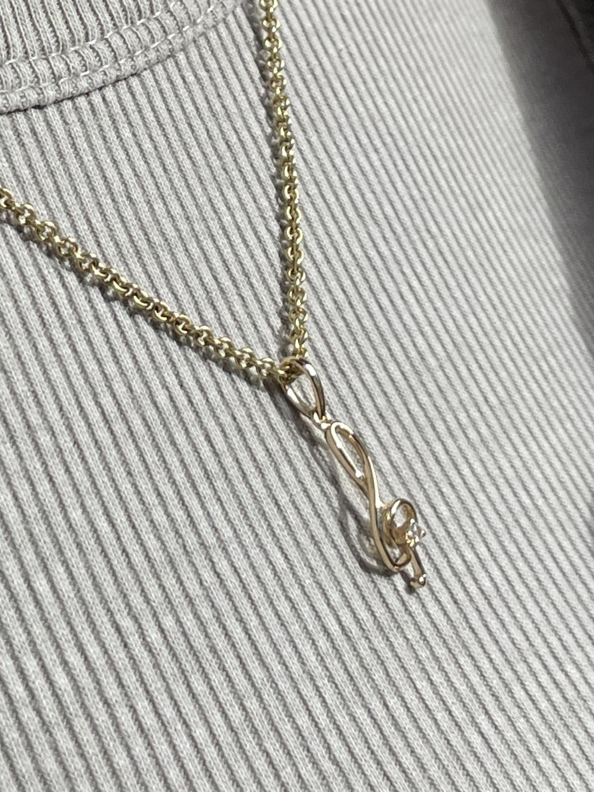 Melody - Damen & Mädchen Kettenanhänger Notenschlüssel 585 Gold mit Zirkonia