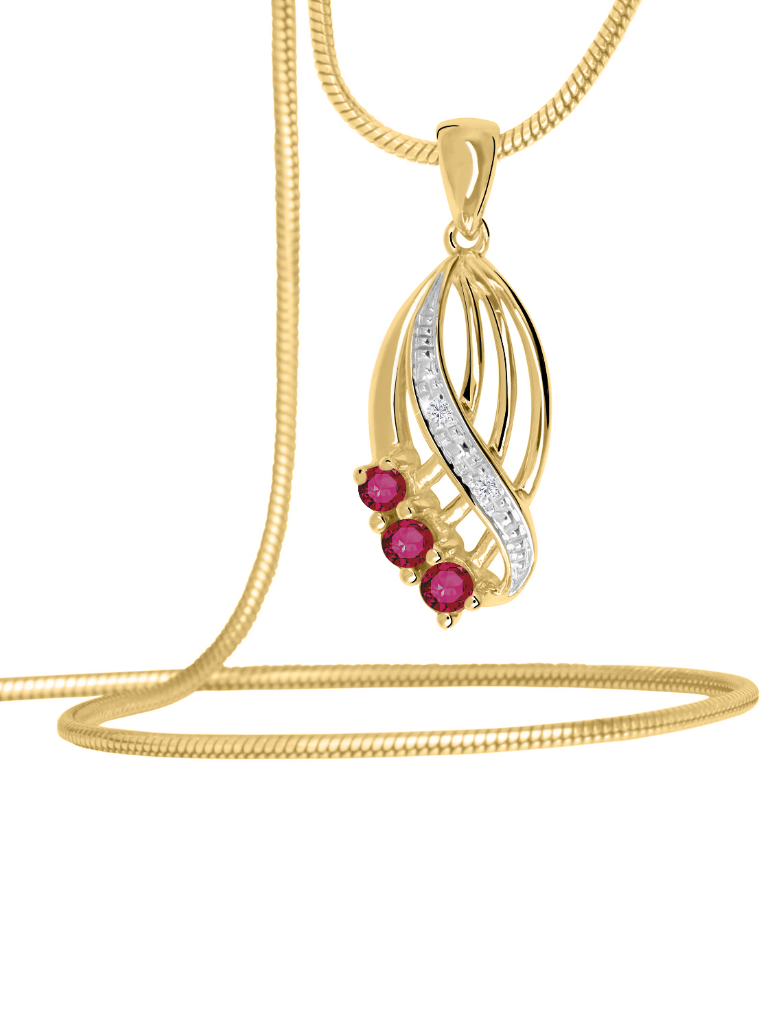Our Lady - Diamant Rubin Edelsteinanhänger 333 Gelbgold - 0,01ct.