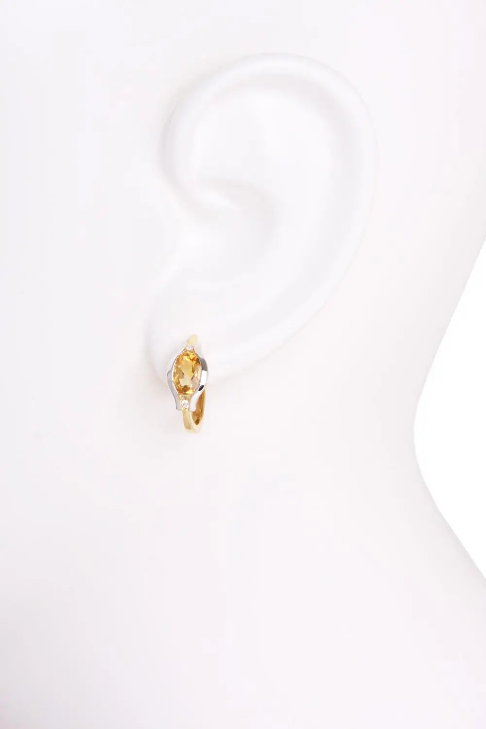 Athene - Damen Ohrringe Gold 375 Citrin Zirkonia Edelsteinohrringe