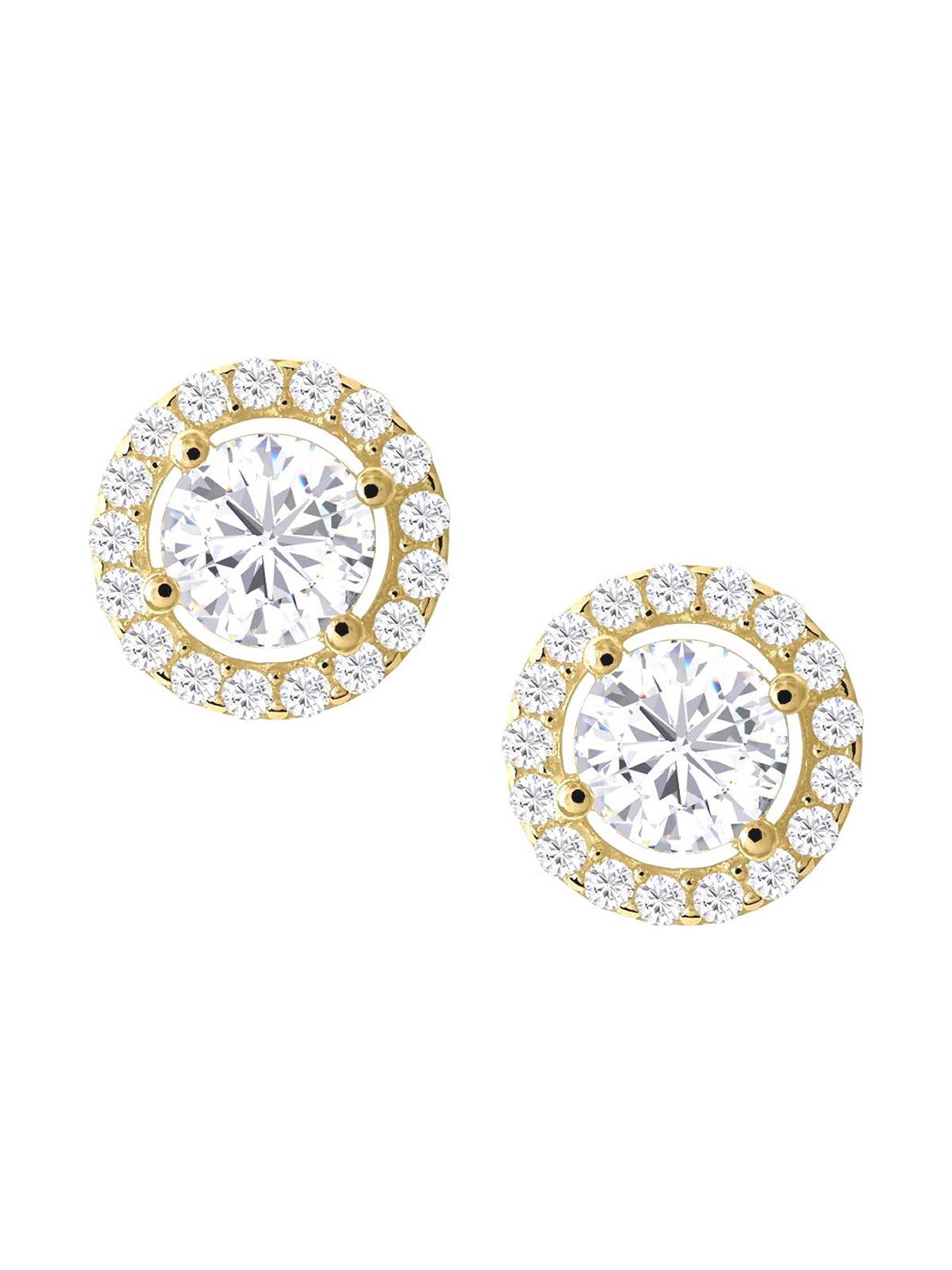 Damenohrringe aus echtem Gelbgold mit Zirkonia - Heathery | Produktansicht