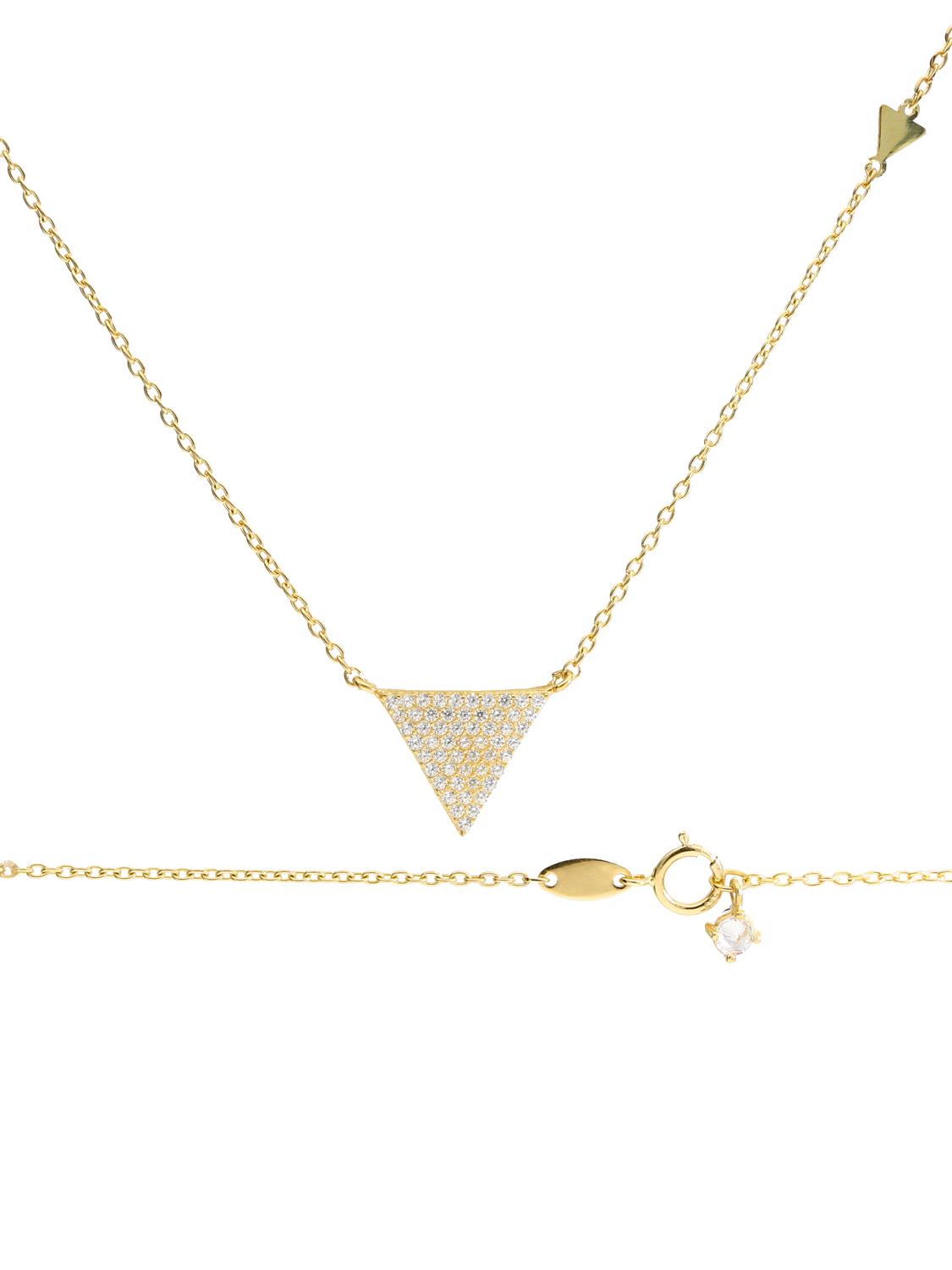 Halskette mit Anhänger aus echtem Gelbgold mit Zirkonia - Amelie | Detailansicht
