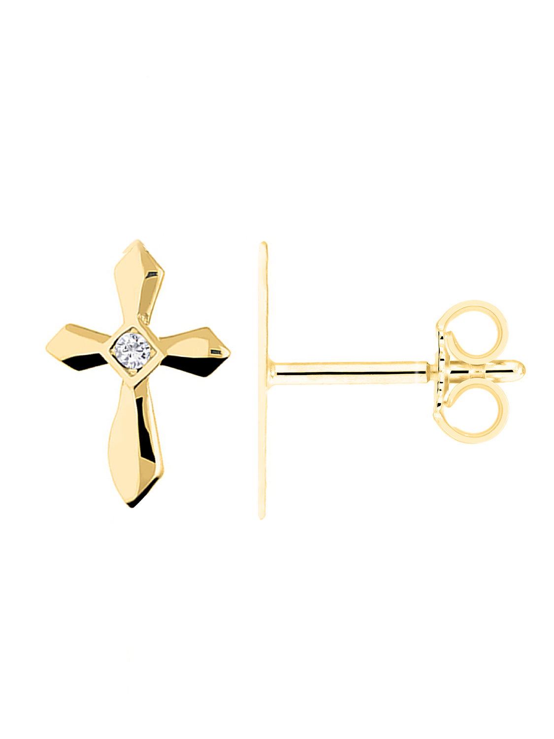 Faith - Damen & Mädchen Ohrringe 375 Gold Kreuze mit Zirkonia