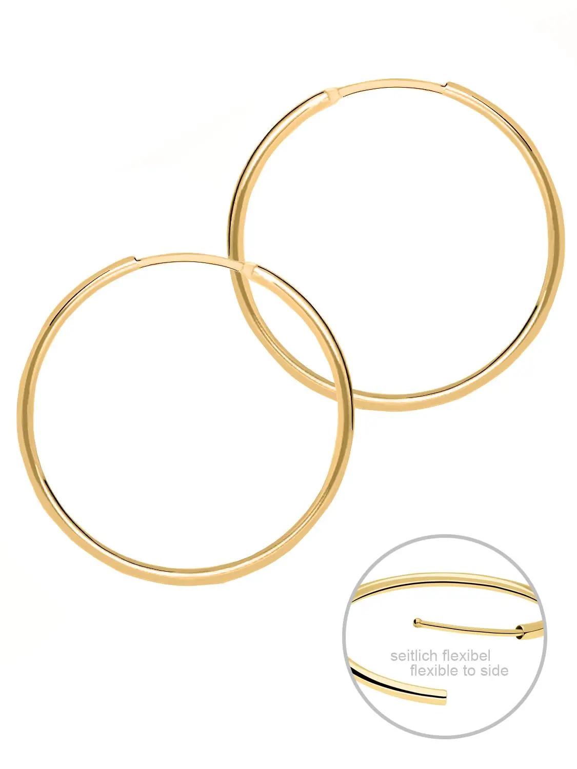 Cherry Kiss | Creolen aus echtem Gelbgold | Ansicht 7