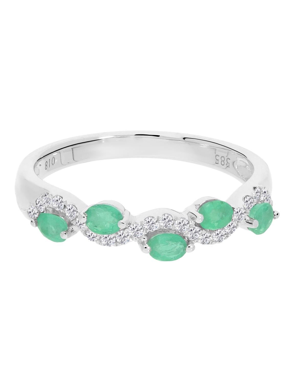 Castania | Ring aus echtem Weißgold - Smaragd | Ansicht 4