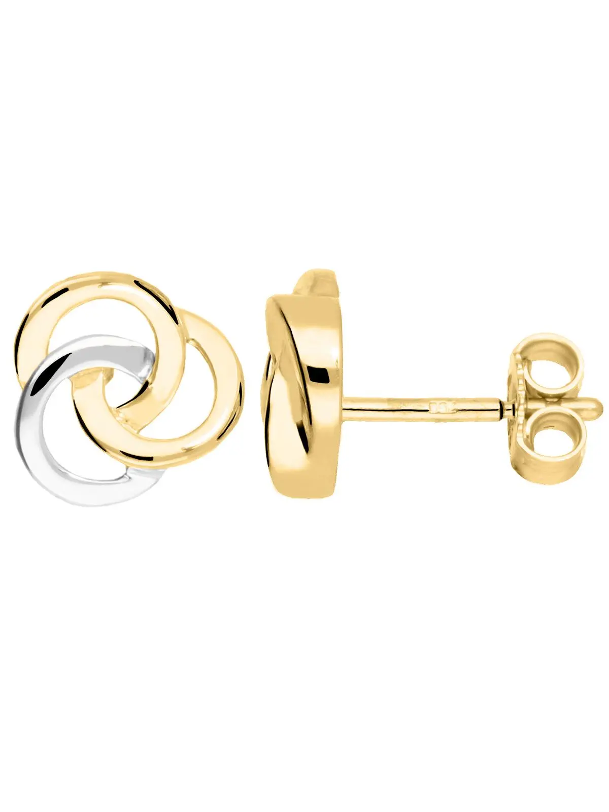 Margot | Ohrstecker aus echtem Gelbgold & Weißgold | Ansicht 5