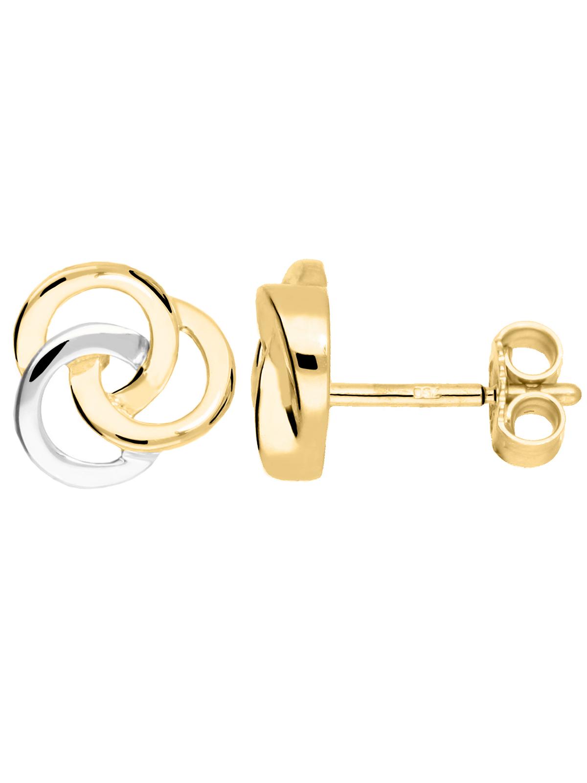 Margot | Ohrstecker aus echtem Gelbgold & Weißgold | Ansicht 5