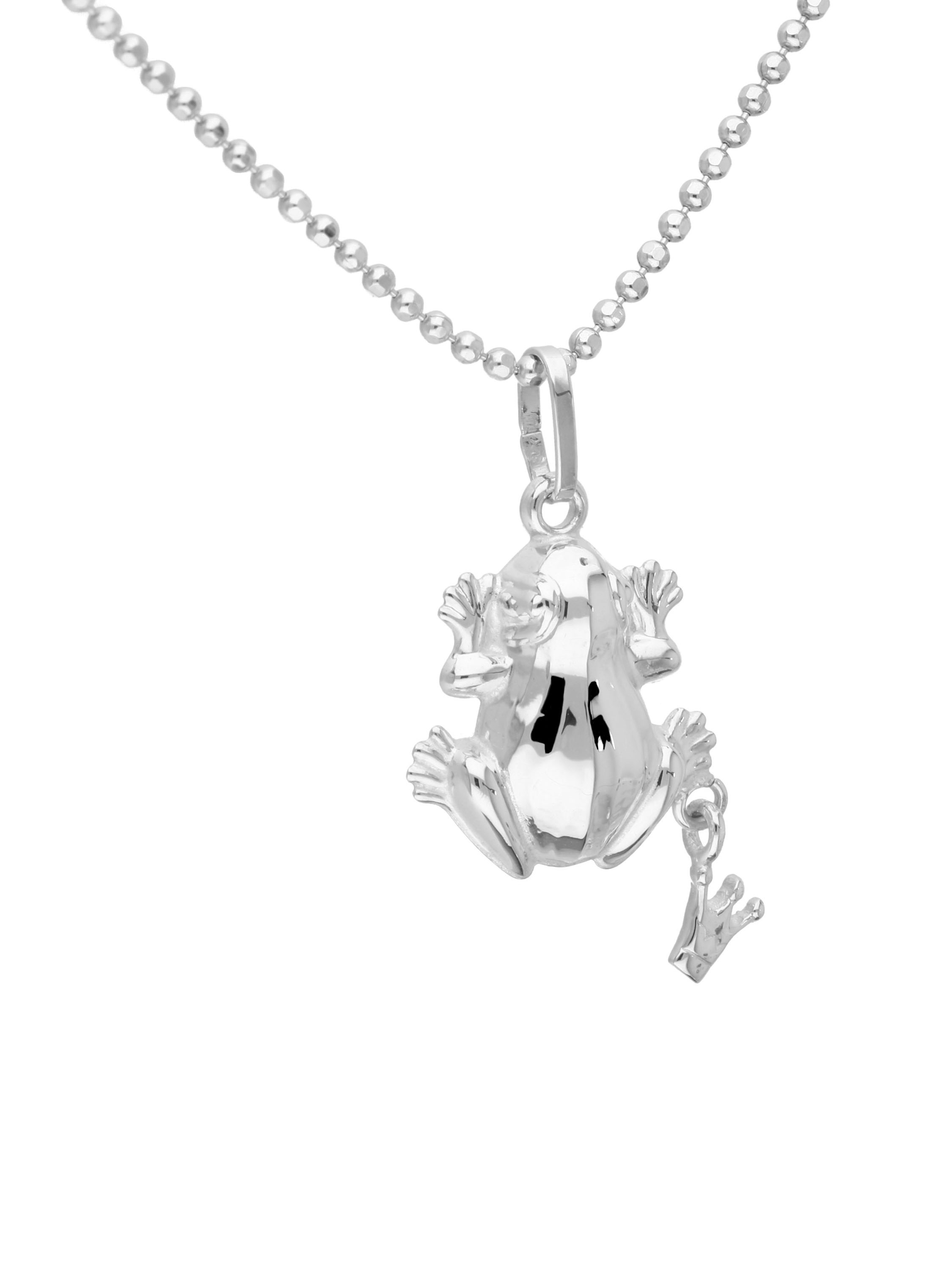 Froschkönig Anhänger Mit Kette Sterling Silber 925 Silberset - Frog King | Kettenanhänger