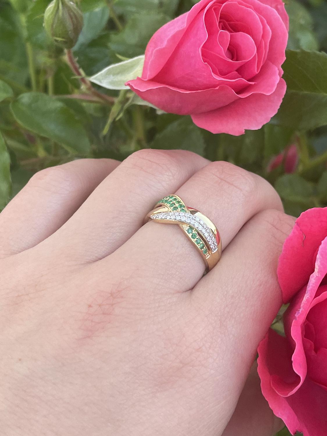Jacotte | Ring aus echtem Gelbgold - Smaragd | Ansicht 3